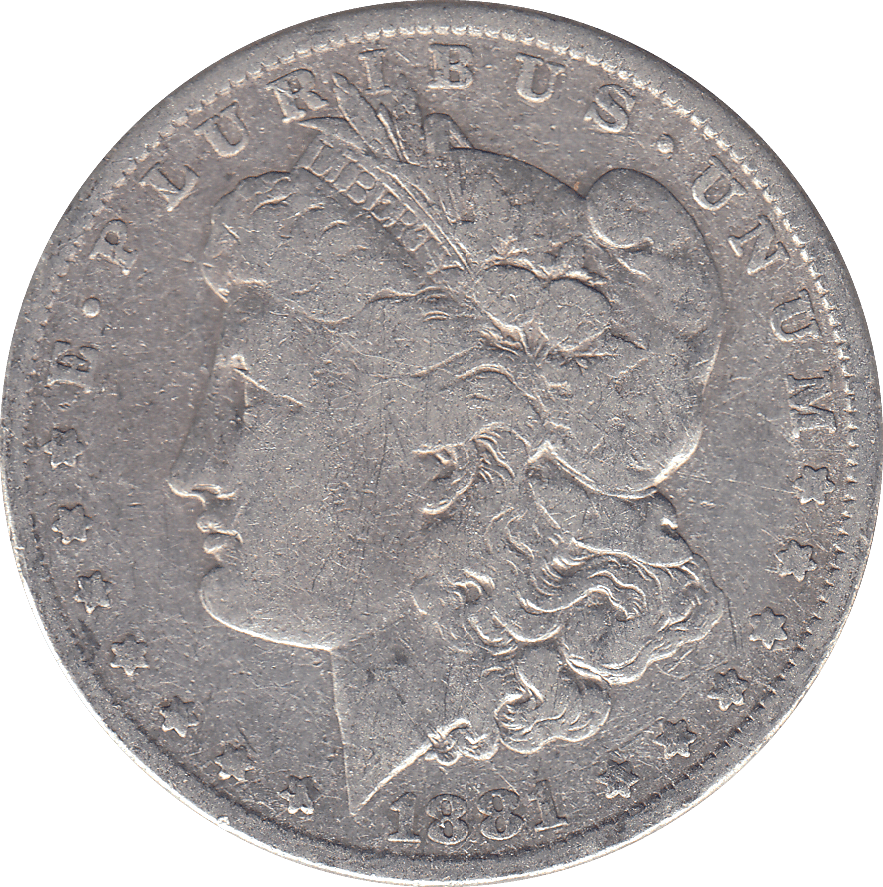 1881 SILVER MORGAN DOLLAR USA - SILVER WORLD COINS - Cambridgeshire Coins