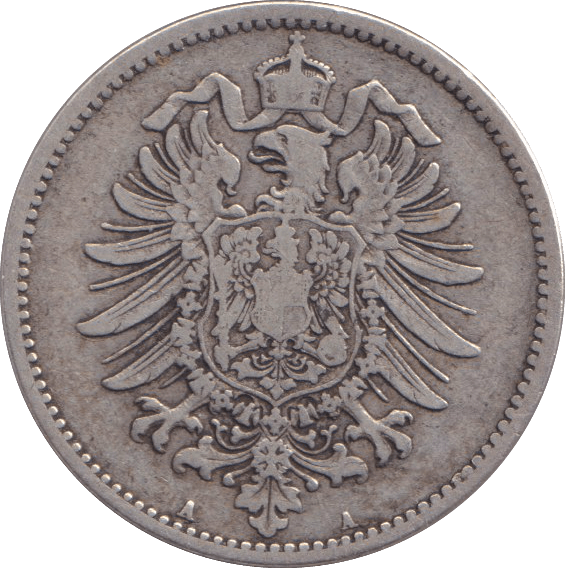 1881 SILVER ONE MARK GERMANY - SILVER WORLD COINS - Cambridgeshire Coins