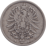 1881 SILVER ONE MARK GERMANY - SILVER WORLD COINS - Cambridgeshire Coins