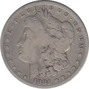 1881 SILVER ONE MORGAN DOLLAR USA - SILVER WORLD COINS - Cambridgeshire Coins
