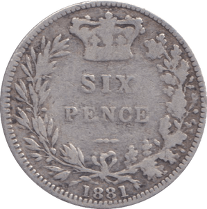 1881 SIXPENCE ( FAIR ) - SIXPENCE - Cambridgeshire Coins