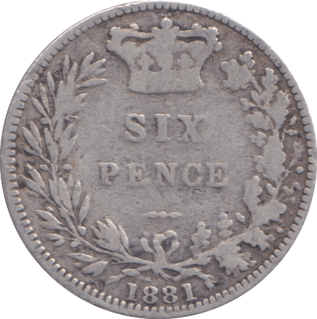 1881 SIXPENCE ( FAIR ) - SIXPENCE - Cambridgeshire Coins