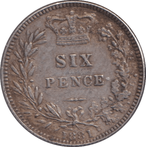 1881 SIXPENCE ( GF ) - SIXPENCE - Cambridgeshire Coins