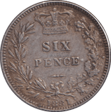1881 SIXPENCE ( GF ) - SIXPENCE - Cambridgeshire Coins