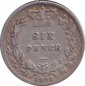 1881 SIXPENCE ( GF ) - SIXPENCE - Cambridgeshire Coins