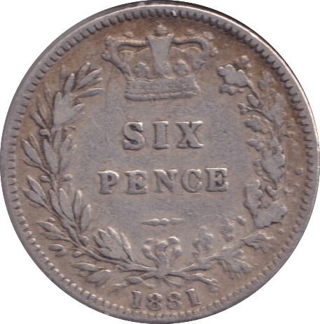1881 SIXPENCE ( GF ) - SIXPENCE - Cambridgeshire Coins