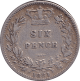 1881 SIXPENCE ( GF ) - SIXPENCE - Cambridgeshire Coins