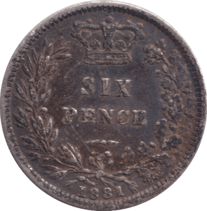 1881 SIXPENCE ( GVF ) - SIXPENCE - Cambridgeshire Coins