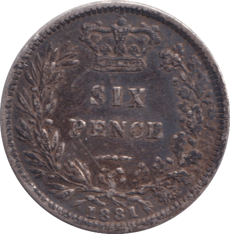 1881 SIXPENCE ( GVF ) - SIXPENCE - Cambridgeshire Coins