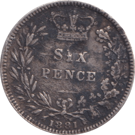 1881 SIXPENCE ( NF ) - SIXPENCE - Cambridgeshire Coins
