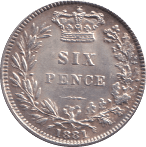 1881 SIXPENCE ( UNC ) - SIXPENCE - Cambridgeshire Coins