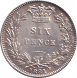 1881 SIXPENCE ( UNC ) - SIXPENCE - Cambridgeshire Coins