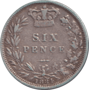 1881 SIXPENCE ( VF ) - SIXPENCE - Cambridgeshire Coins
