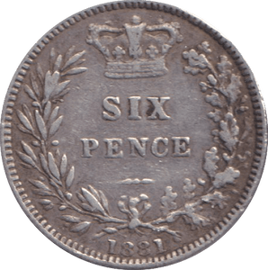 1881 SIXPENCE ( VF ) - SIXPENCE - Cambridgeshire Coins