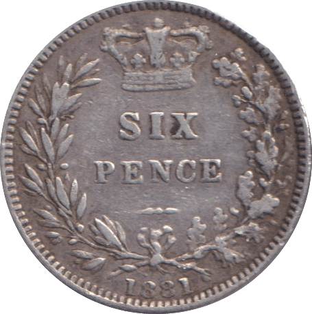 1881 SIXPENCE ( VF ) - SIXPENCE - Cambridgeshire Coins