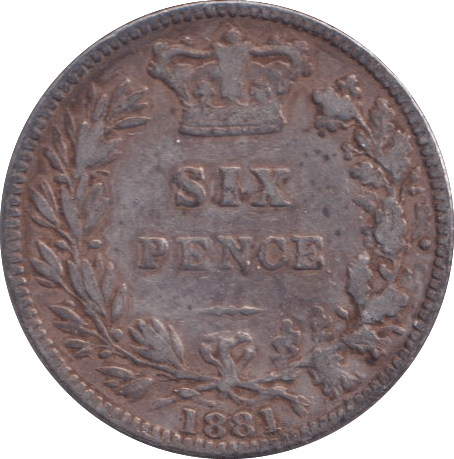 1881 SIXPENCE ( VF ) - SIXPENCE - Cambridgeshire Coins