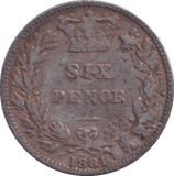 1881 SIXPENCE ( VF ) - SIXPENCE - Cambridgeshire Coins