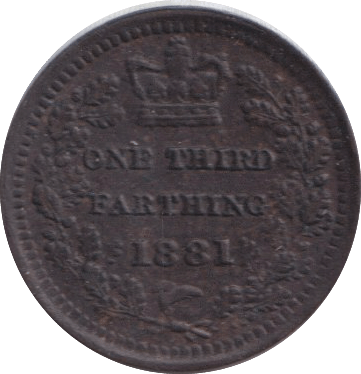 1881 THIRD FARTHING ( AUNC ) - ONE THIRD FARTHING - Cambridgeshire Coins