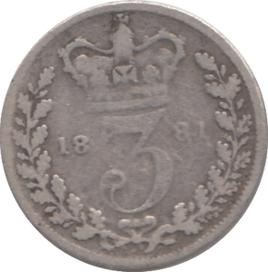 1881 THREEPENCE ( NF ) - THREEPENCE - Cambridgeshire Coins