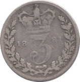 1881 THREEPENCE ( NF ) - THREEPENCE - Cambridgeshire Coins