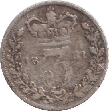 1881 THREEPENCE ( NF ) - WORLD COINS - Cambridgeshire Coins