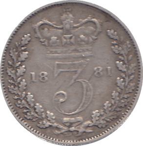 1881 THREEPENCE ( VF ) - THREEPENCE - Cambridgeshire Coins