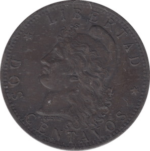 1882 2 CENTAVOS ARGENTINA - WORLD COINS - Cambridgeshire Coins