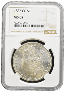 1882 CARSON CITY MORGAN DOLLAR NGC MS 62 - NGC SILVER COINS - Cambridgeshire Coins