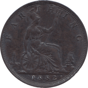 1882 FARTHING ( EF ) H - Cambridgeshire Coins