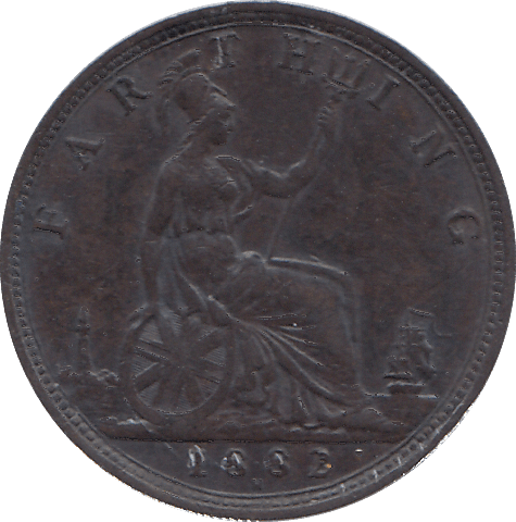 1882 FARTHING ( EF ) H - Cambridgeshire Coins