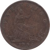 1882 FARTHING ( EF ) H - Farthing - Cambridgeshire Coins