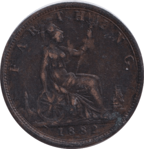1882 FARTHING ( GVF ) - FARTHING - Cambridgeshire Coins