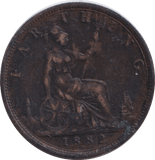 1882 FARTHING ( GVF ) - FARTHING - Cambridgeshire Coins