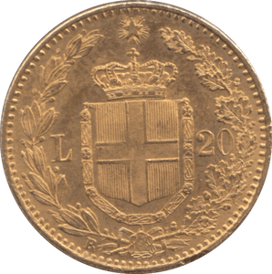 1882 GOLD 20 LIRA ITALY 1 - Gold World Coins - Cambridgeshire Coins