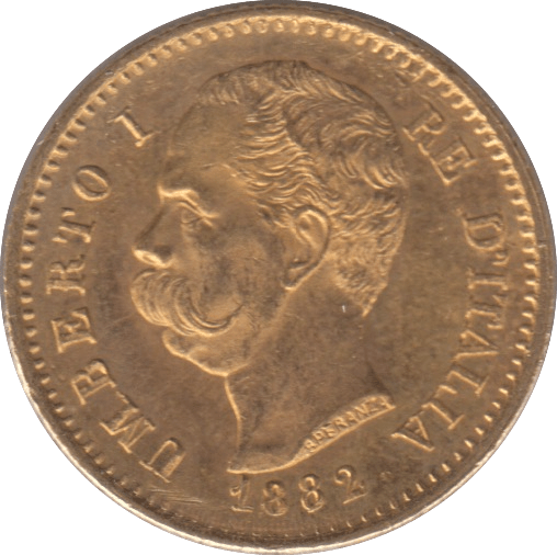 1882 GOLD 20 LIRA ITALY 3 - Gold World Coins - Cambridgeshire Coins