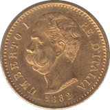 1882 GOLD 20 LIRA ITALY 3 - Gold World Coins - Cambridgeshire Coins