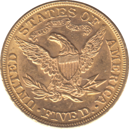 1882 GOLD 5 DOLLAR USA - GOLD WORLD COINS - Cambridgeshire Coins