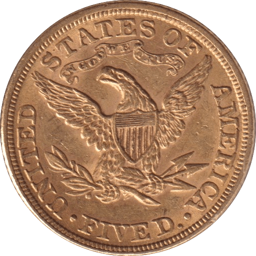 1882 GOLD FIVE DOLLARS USA - Gold World Coins - Cambridgeshire Coins