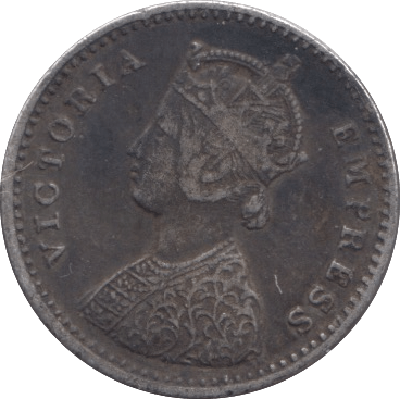 1882 SILVER TWO ANNAS INDIA - SILVER WORLD COINS - Cambridgeshire Coins