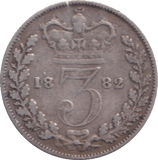 1882 THREEPENCE ( FINE ) - THREEPENCE - Cambridgeshire Coins