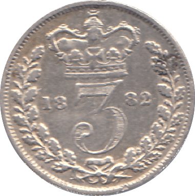 1882 THREEPENCE ( GVF ) - THREEPENCE - Cambridgeshire Coins