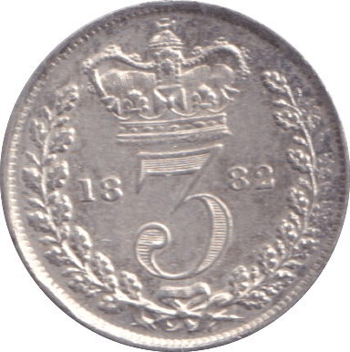 1882 THREEPENCE ( UNC ) - Three Half Pence - Cambridgeshire Coins