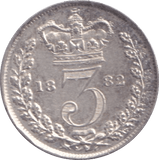 1882 THREEPENCE ( UNC ) - Three Half Pence - Cambridgeshire Coins