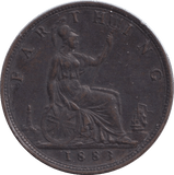 1883 FARTHING ( EF ) - FARTHING - Cambridgeshire Coins