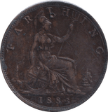 1883 FARTHING ( EF ) - Farthing - Cambridgeshire Coins