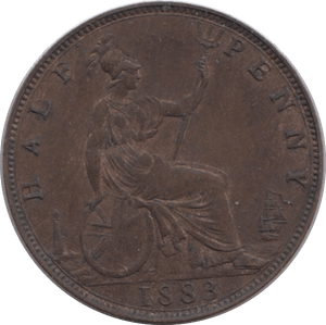 1883 HALFPENNY ( AUNC ) - Halfpenny - Cambridgeshire Coins