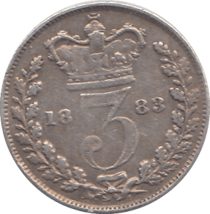 1883 MAUNDY 3 PENCE ( VF ) - WORLD COINS - Cambridgeshire Coins