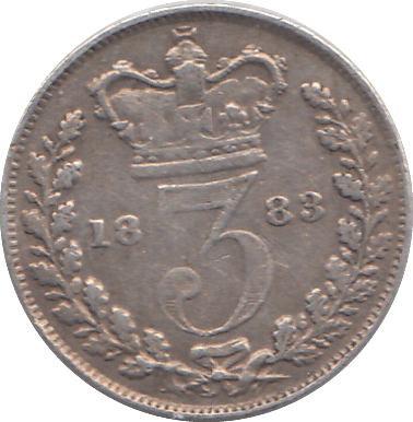 1883 MAUNDY 3 PENCE ( VF ) - WORLD COINS - Cambridgeshire Coins
