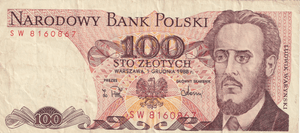 1883 POLAND 100 ZLOTYCH BANKNOTE REF-1665 - WORLD BANKNOTES - Cambridgeshire Coins