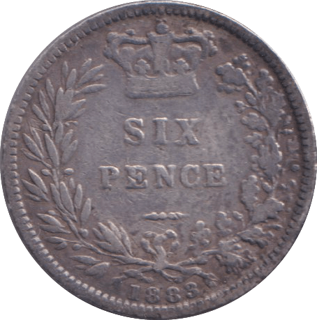 1883 SIXPENCE ( FINE ) - SIXPENCE - Cambridgeshire Coins